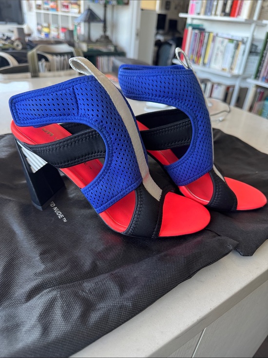United Nude Shoes - United Nude Blue and Red Open-Toe Block Heel Sandals by